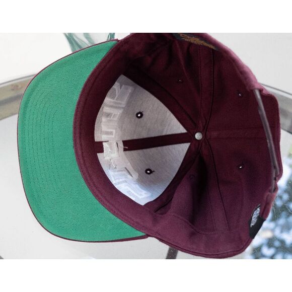 So Gnar Flat Brim Snapback Hat / Cap Maroon White - Picture 9 of 9